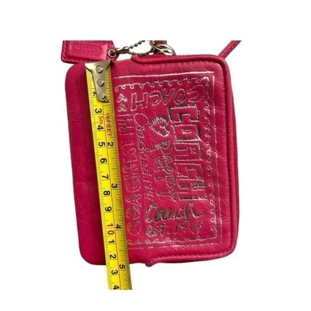 Coach poppy pink wristlet bag rare style